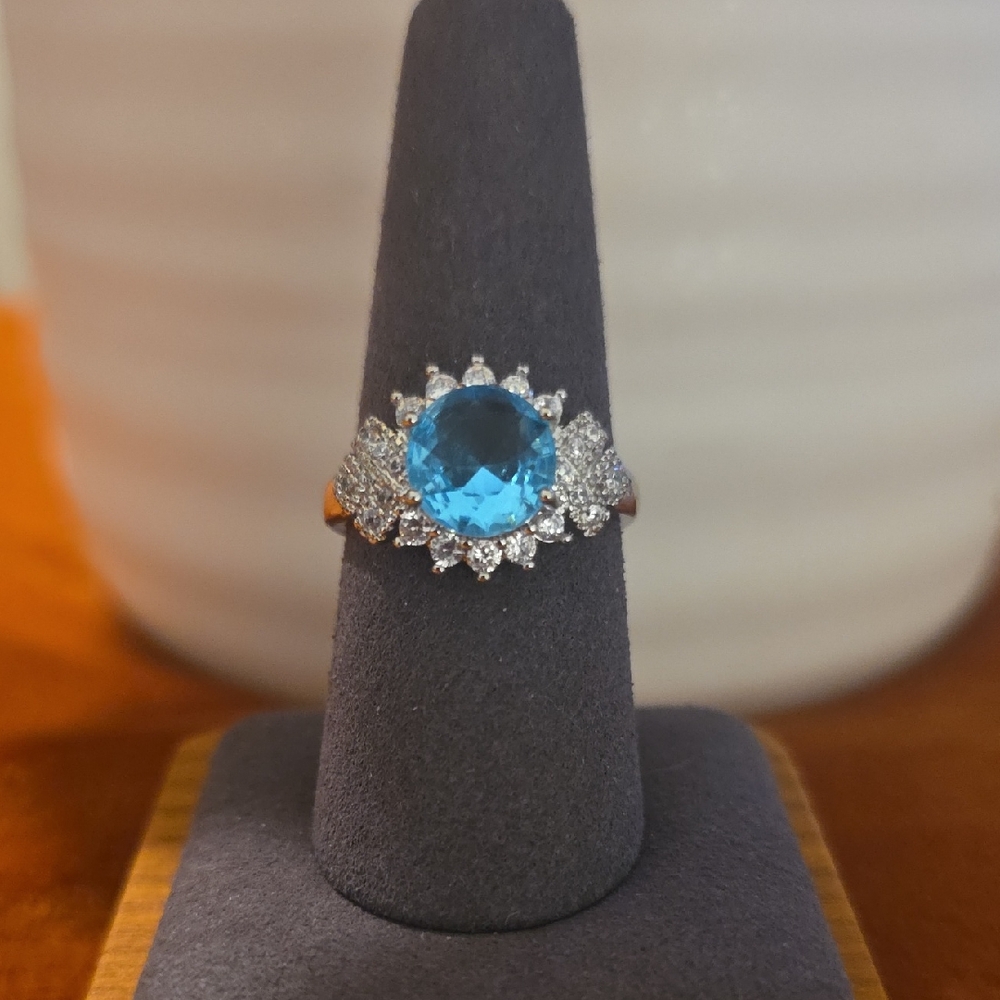 Allure Blue and Silver Women's Ring